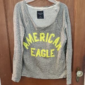 American Eagle Gray Sweatshirt with Yellow Logo